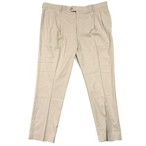 Daniel Cremieux Signature Collection Pleated Dress Pants Mens 42x32 Gray Stretch